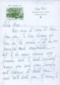 Carta dirigida a Aniela Rubinstein. Buzzards Bay, Massachusetts (Estados Unidos), 27-05-1959