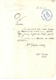 Carta de SÁNCHEZ, Francisca a DARÍO, Rubén