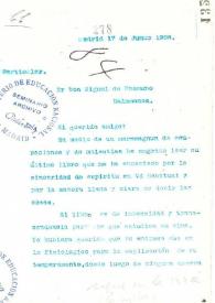 Carta de Rubén Darío a Miguel de Unamuno. Madrid, 17 de junio de 1908