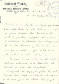 Carta de Pérez de Ayala, Ramón