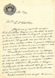 Carta de M. Macías a F. Fita agradeciéndole la carta mandada a propósito de la publicación que había realizado. Le informa sobre un anillo, sobre la insc. de Santa Marta y la adquisición por parte del Museo de la Comisión de Orense de una inscripción.
