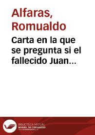Carta en la que se pregunta si el fallecido Juan Vilanova y Piera presentó a la Academia su memoria sobre el hallazgo de una necrópolis...