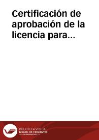 Certificación de aprobación de la licencia para publicar el 