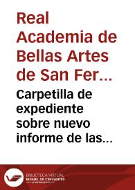 Carpetilla de expediente sobre nuevo informe de las casas consistoriales de Sevilla solicitado por el Ministerio de Gobernación.
