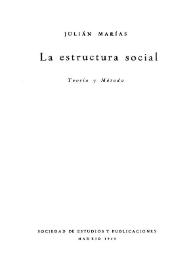 La estructura social. Teoría y método