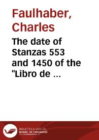 The date of Stanzas 553 and 1450 of the 