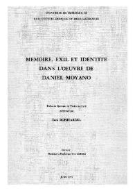 Mémoire, exil et identité dans l'ouvre de Daniel Moyano