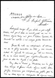 Carta de José Enrique Rodó a Rafael Altamira. Montevideo, 25 de octubre de 1906