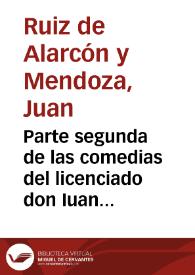 Parte segunda de las comedias del licenciado don Iuan Ruyz de Alarcon y Mendoça...