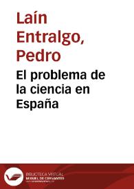 El problema de la ciencia en España