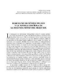 Marcelino Menéndez Pelayo y la novela española de la segunda mitad del siglo XIX