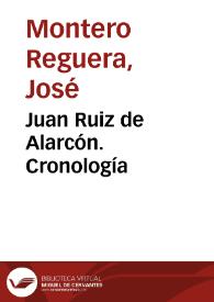 Juan Ruiz de Alarcón. Cronología