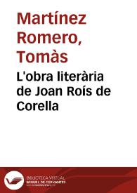 L'obra literària de Joan Roís de Corella