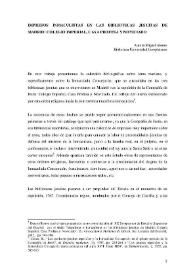 Impresos inmaculistas en las bibliotecas jesuitas de Madrid  : Colegio Imperial, Casa Profesa y Noviciado
