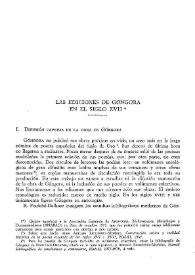 Las ediciones de Góngora en el siglo XVII