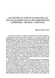 Las escuelas poéticas españolas en los albores de la historiografía literaria : Arjona y Reinoso