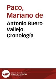 Antonio Buero Vallejo. Cronología