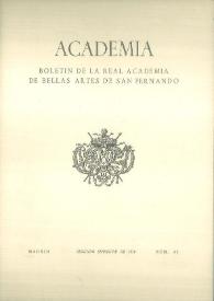 Academia : Boletín de la Real Academia de Bellas Artes de San Fernando. Segundo semestre 1976. Número 43. Preliminares e índice