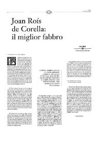 Joan Roís de Corella: il miglior fabbro