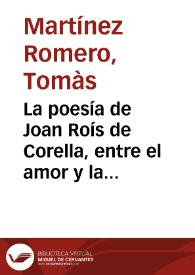 La poesía de Joan Roís de Corella, entre el amor y la honestidad