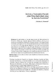Justicia y Fraternidad Social: ¿Qué Ética Individual exige la Justicia Socialista?