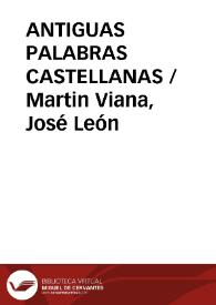 ANTIGUAS PALABRAS CASTELLANAS