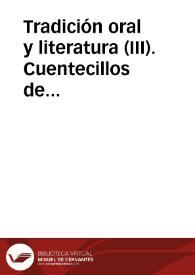 Tradición oral y literatura (III). Cuentecillos de Roberto Robert en Rafael Boira