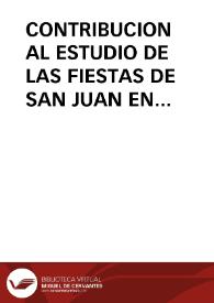 CONTRIBUCION AL ESTUDIO DE LAS FIESTAS DE SAN JUAN EN LA PROVINCIA DE LEON
