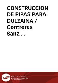 CONSTRUCCION DE PIPAS PARA DULZAINA