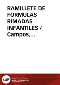 RAMILLETE DE FORMULAS RIMADAS INFANTILES
