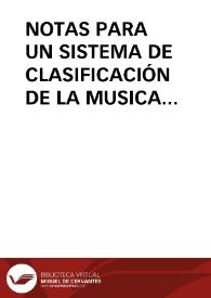 NOTAS PARA UN SISTEMA DE CLASIFICACIÓN DE LA MUSICA POPULAR