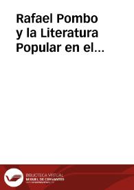 Rafael Pombo y la Literatura Popular en el Romanticismo Colombiano II