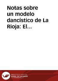 Notas sobre un modelo dancístico de La Rioja: El muerto