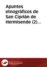 Apuntes etnográficos de San Ciprián de Hermisende (2)