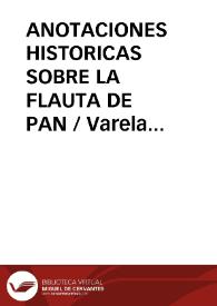 ANOTACIONES HISTORICAS SOBRE LA FLAUTA DE PAN