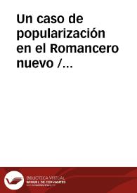 Un caso de popularización en el Romancero nuevo