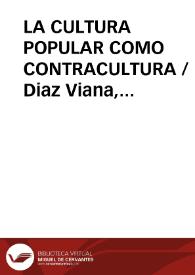 LA CULTURA POPULAR COMO CONTRACULTURA