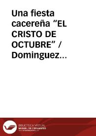 Una fiesta cacereña “EL CRISTO DE OCTUBRE”