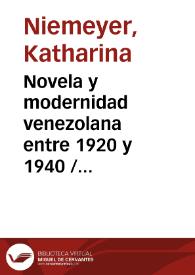 Novela y modernidad venezolana entre 1920 y 1940