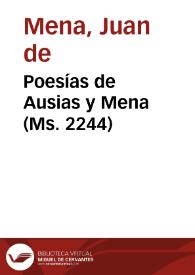 Poesías de Ausias y Mena (Ms. 2244)