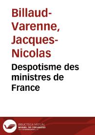 Despotisme des ministres de France
