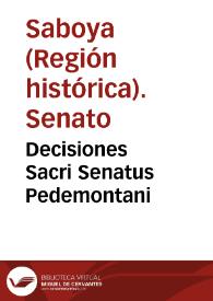 Decisiones Sacri Senatus Pedemontani