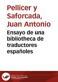 Ensayo de una bibliotheca de traductores españoles
