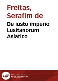 De iusto imperio Lusitanorum Asiatico