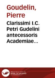 Clarissimi I.C. Petri Gudelini antecessoris Academiae Lovaniensis De jure pacis commentarius