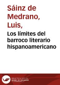Los límites del barroco literario hispanoamericano