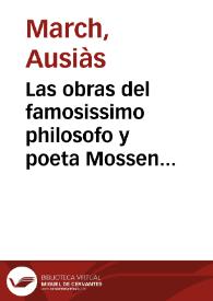 Las obras del famosissimo philosofo y poeta Mossen Osias Marco