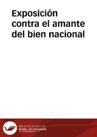 Exposición contra el amante del bien nacional