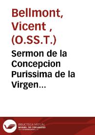 Sermon de la Concepcion Purissima de la Virgen...
