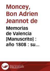 Memorias de Valencia [Manuscrito] : año 1808 : su gloria a la venida del Gene[ral] Moncey, con escogido exercito